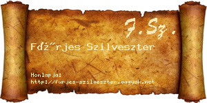Fürjes Szilveszter névjegykártya